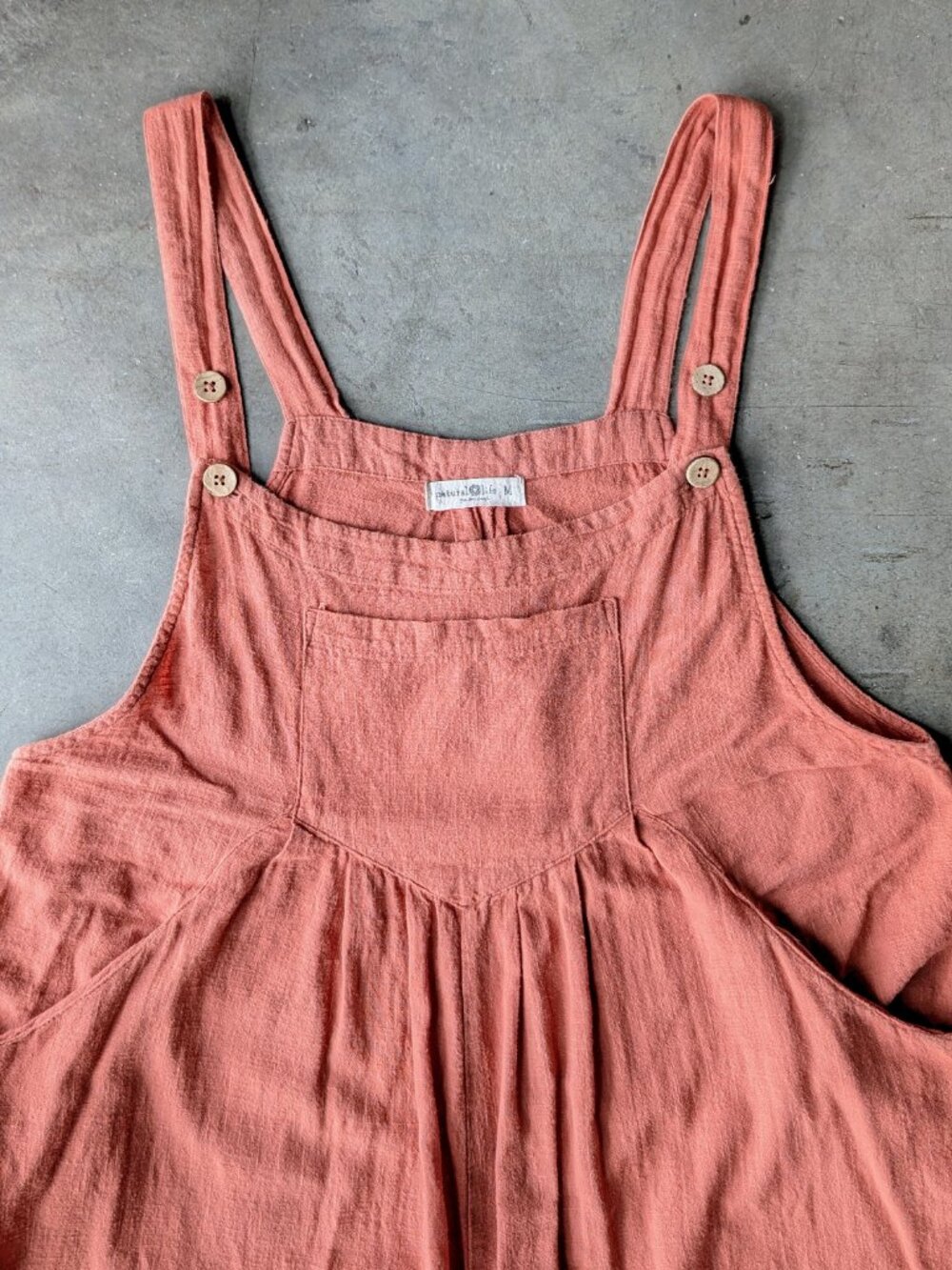 Natural Life Carrington Jumpsuit Orange Cotton Wide Leg Overall Romper medium - Picture 3 of 9